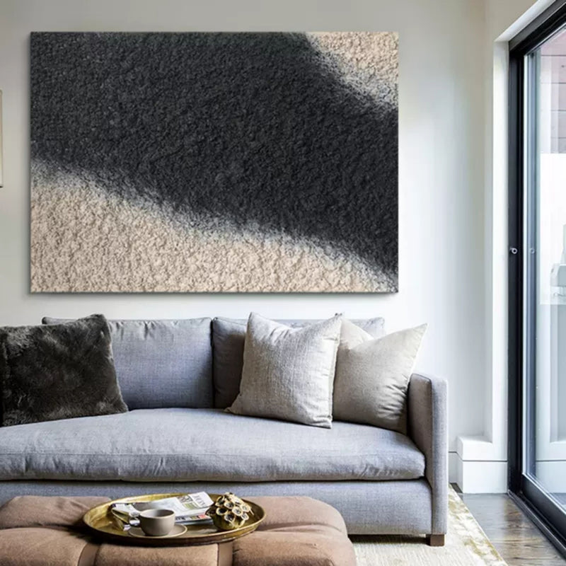 Large Black 3D Abstract Art Large Black 3D Minimalist Abstract Painting Black Textured Wall Art