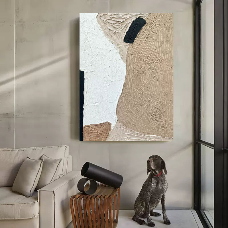 Large 3D Abstract Paintings Wabi-Sabi Wall Art Minimalist Canvas Art Textured Wall Paintings 3D Plaster Art