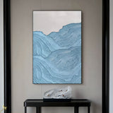 3D Plaster Art Textured Acrylic Abstract Painting Blue Texture Painting Sea View Home Decoration