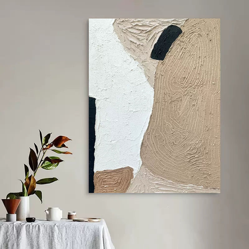 Large 3D Abstract Paintings Wabi-Sabi Wall Art Minimalist Canvas Art Textured Wall Paintings 3D Plaster Art