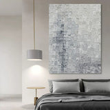 Large Gray 3D Abstract Art Textured Canvas Art 3D Plaster Art Wabi-Sabi Wall Art Knife Wall Painting