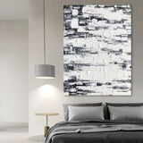 White And Gray 3D Abstract Art Wabi-Sabi Wall Art Minimalist Canvas Art 3D Textured Wall Painting