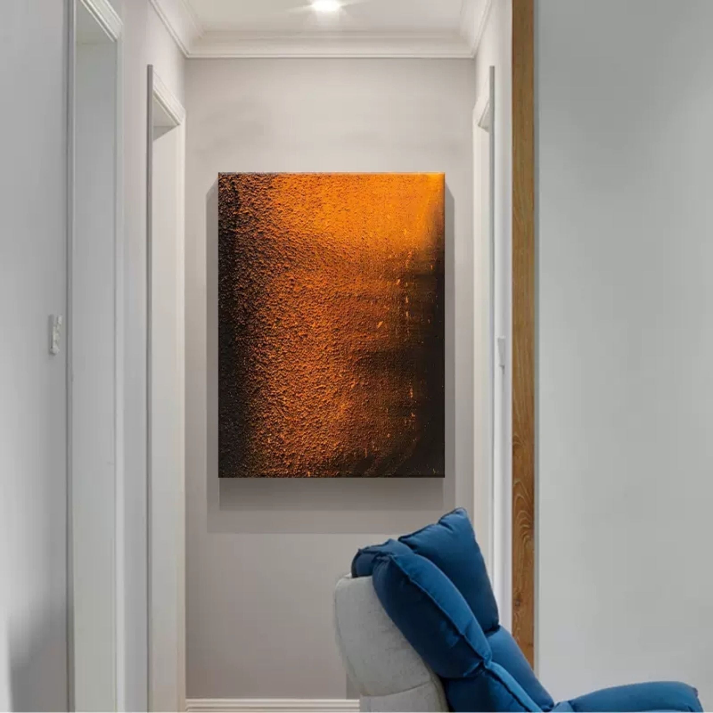 Large Orange Texture Wall Painting Orange 3D Minimalist Art Living Room Orange Wall Decor Painting