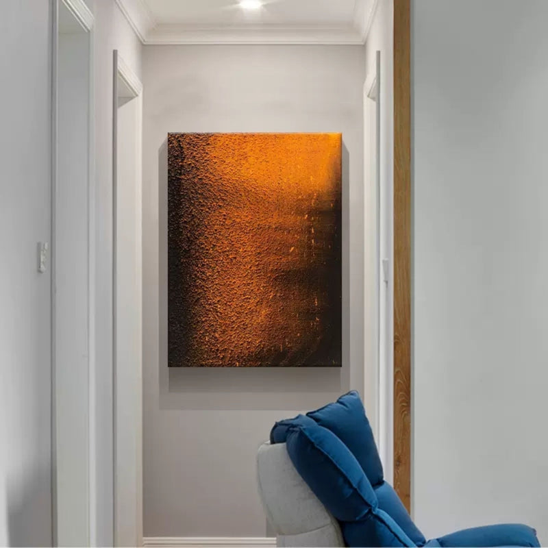 Large Orange Texture Wall Painting Orange 3D Minimalist Art Living Room Orange Wall Decor Painting