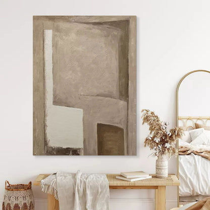 Wabi-Sabi Abstract Painting Wabi-Sabi Wall Decoration Ideas Gray Abstract Painting Textured Wall Art