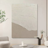 Large Gray 3D Abstract Painting Wabi-Sabi Wall Art Gray Minimalist Canvas Art Textured Wall Painting
