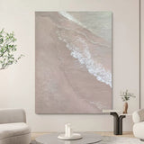 Large 3D Sea Painting WabiSabi Wall Decor Gray Minimalist Canvas Art Textured Wall Art gray painting