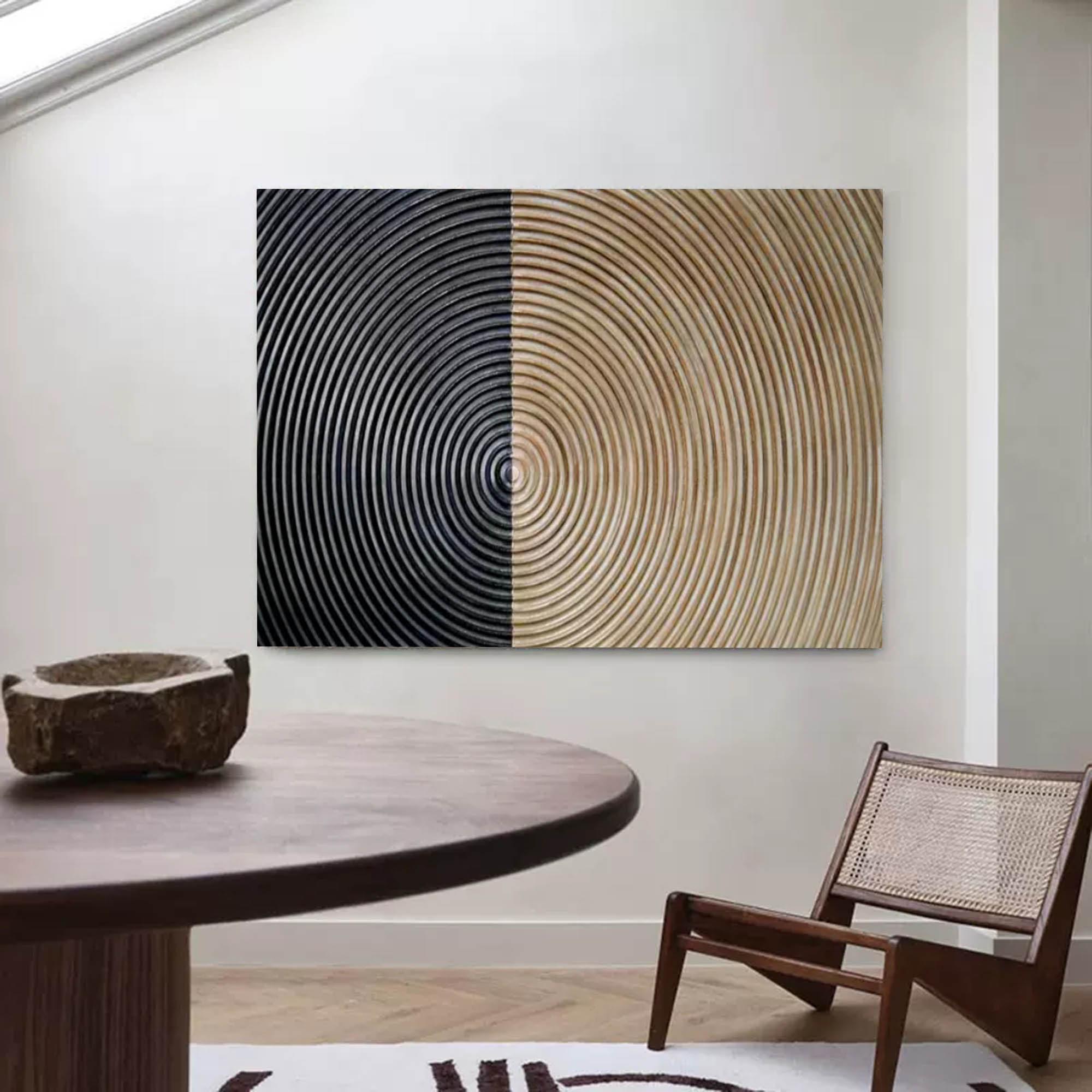 Large 3D Textured Abstract Canvas Art Brown and Black Textured Acrylic Painting Minimalist Wall Art