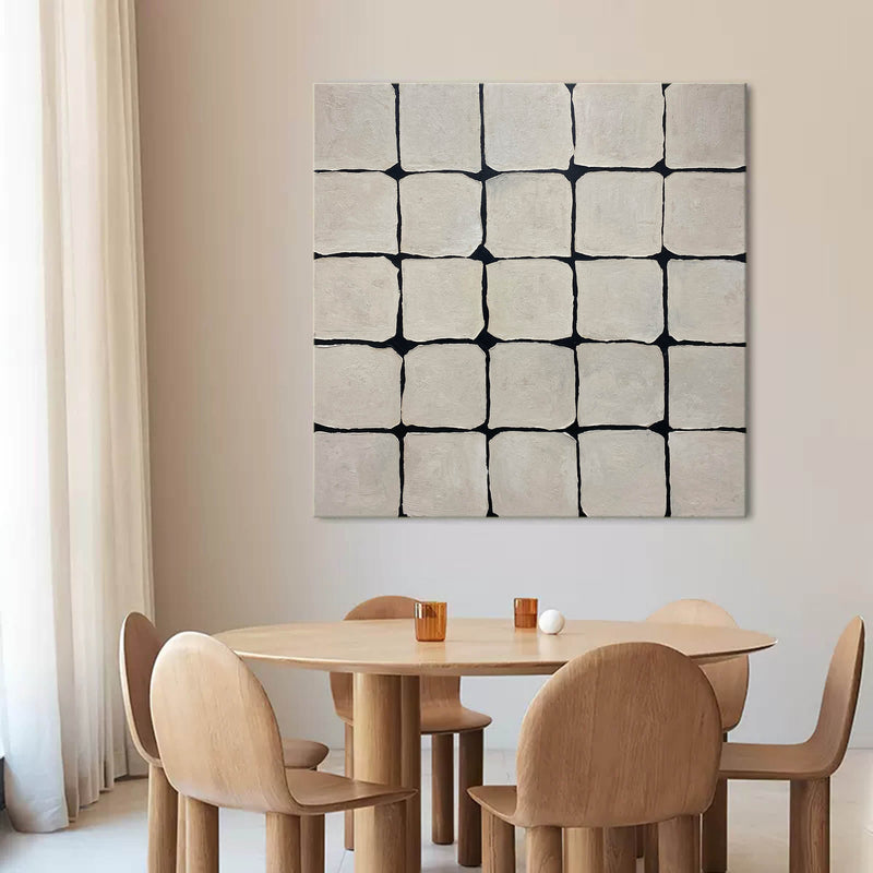 3D Gray Textured Canvas Painting Textured Wall Art Gray Oil Painting Minimalist Abstract Art Canvas