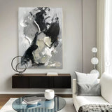 Large Gray 3D Abstract Art Plaster Wall Art WabiSabi Wall Art textured Acrylic Painting On Canvas 