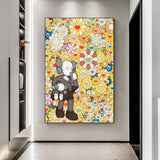 Colorful Kaws painting Colorful Kaws pop art Colorful Kaws 3D Texture Wall Painting Kaws Canvas Art