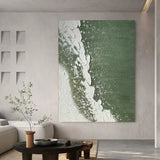 Large 3D Green Minimalist Abstract Paintings Large 3D Green Textured ...