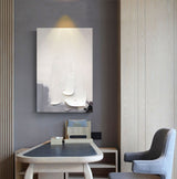 White 3D Minimalist abstract Art White 3D Abstract Art White 3D Textured Painting White Plaster Art