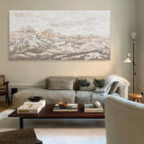 Large Gray 3D Abstract Painting Gray Textured Wall Art Wabi-Sabi Decorating Ideas