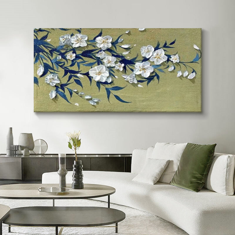 Large 3D Flowers Oil Painting Panoramic Flowers Texture Wall Art Home Decor Flowers Canvas Art Wabi-sabi Art