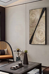 Large Textured Abstract Art Canvas Brown 3D Textured Oil Painting Brown Minimalist Abstract Painting