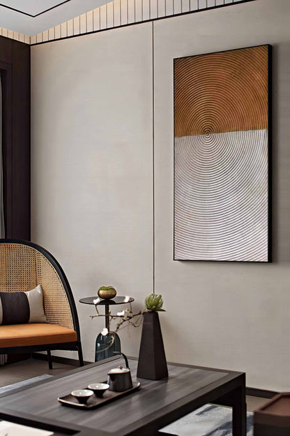 Large White and Brown Textured Acrylic Paintings White Abstract Art Canvas White Minimalist Wall Art