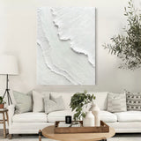 White 3D Plaster Painting White 3D Textured Abstract Art White 3D Minimalist Painting 3D Plaster Art