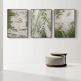 3D Green and Gray Abstract Canvas Art Set of 3 Textured Abstract Oil Painting Set of 3 Minimalist Wall Art