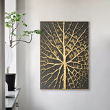 Gold and Black 3D Abstract Painting 3D Textured Wall Art 3D Plaster Art Luxury Decorative Painting