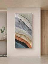  Large 3D Abstract Acrylic Painting Panoramic Textured Abstract Wall Art Large Minimalist Canvas Art