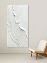 Large White 3D Abstract Canvas Art White Plaster Wall Art Textured Art Minimalism Painting Textured Wall Art