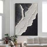 White 3D Ocean Waves Painting On Canvas Textured Wall Art Plaster Wall Art Home Wall Decor Painting