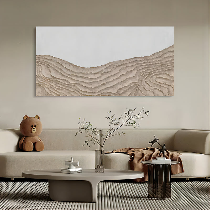 Large Brown 3D Textured Abstract Painting Wabi-sabi wall art brown minimalist art 3D plaster art