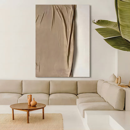 Brown 3D Abstract Painting Brown Minimalist Canvas Art 3D Plaster abstract Art Wabi-Sabi Wall Art