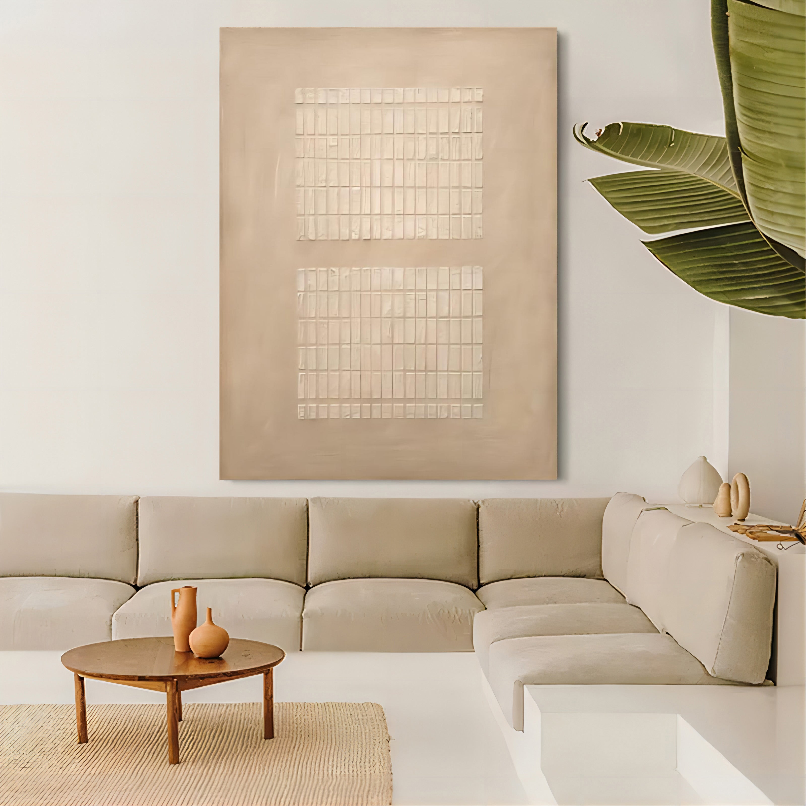 Large Green Abstract Painting Green 3D Textured Wall Art Green Minimalist Canvas Art Wabi-sabi Art