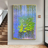 Monet Water Lily Impressionism 3D Water Lily Texture Acrylic Canvas Painting Hallway decor Painting