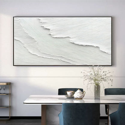 Oversized White 3D Abstract Art Plaster Wall Art 3D Textured Wall Art Living Room Wall Painting
