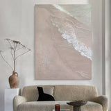 Large 3D Sea Painting WabiSabi Wall Decor Gray Minimalist Canvas Art Textured Wall Art gray painting