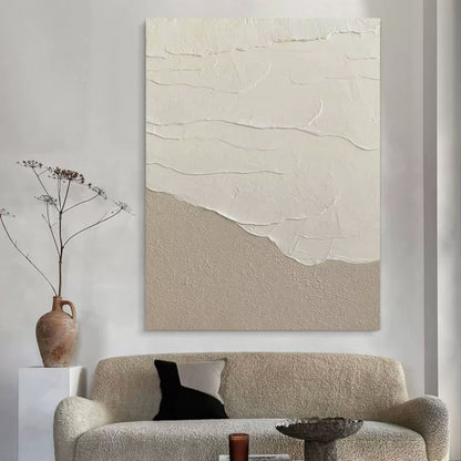 Large Gray 3D Abstract Painting Wabi-Sabi Wall Art Gray Minimalist Canvas Art Textured Wall Painting