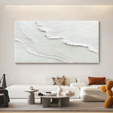 Oversized White 3D Abstract Art Plaster Wall Art 3D Textured Wall Art Living Room Wall Painting