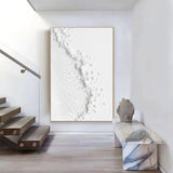 Large White 3D Abstract Art Textured Wall Art Plaster Wall Art Minimalist Art knife Painting on sale