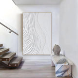 Large White 3D Abstract Art Textured Wall Art Plaster Wall Art Minimalist Art Wall Decor Painting