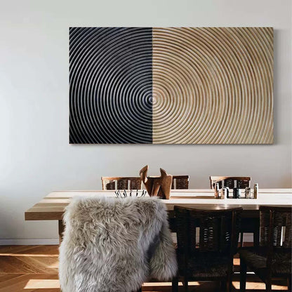 Large 3D Textured Abstract Canvas Art Brown and Black Textured Acrylic Painting Minimalist Wall Art