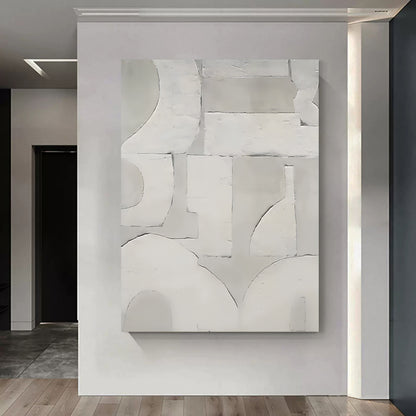 Large Gray 3D Abstract Canvas Painting Wabi-Sabi Wall Art Gray Oil Painting Gray Textured Wall Art