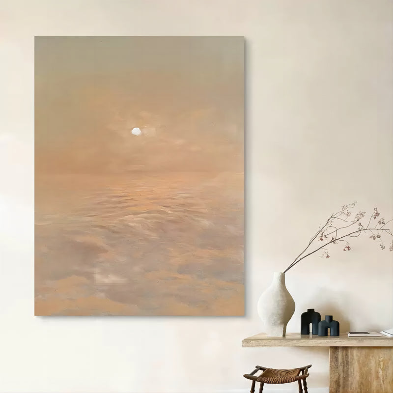 Sunrise Landscape Oil Painting Large Landscape Canvas Art WabiSabi Painting Large Landscape Wall Art