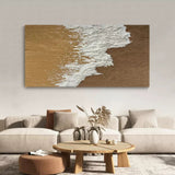 Large 3D Brown Abstract Painting Large 3D Minimalist Art Large Brown Textured Wall Art Wabi-Sabi Art
