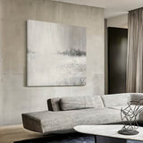 Large gray 3D minimal art on canvas Gray textured wall art Wabi-sabi wall decor painting idea