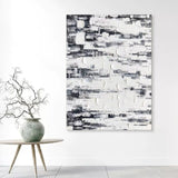 White And Gray 3D Abstract Art Wabi-Sabi Wall Art Minimalist Canvas Art 3D Textured Wall Painting
