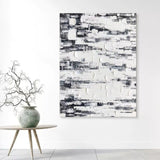 White And Gray 3D Abstract Art Wabi-Sabi Wall Art Minimalist Canvas Art 3D Textured Wall Painting