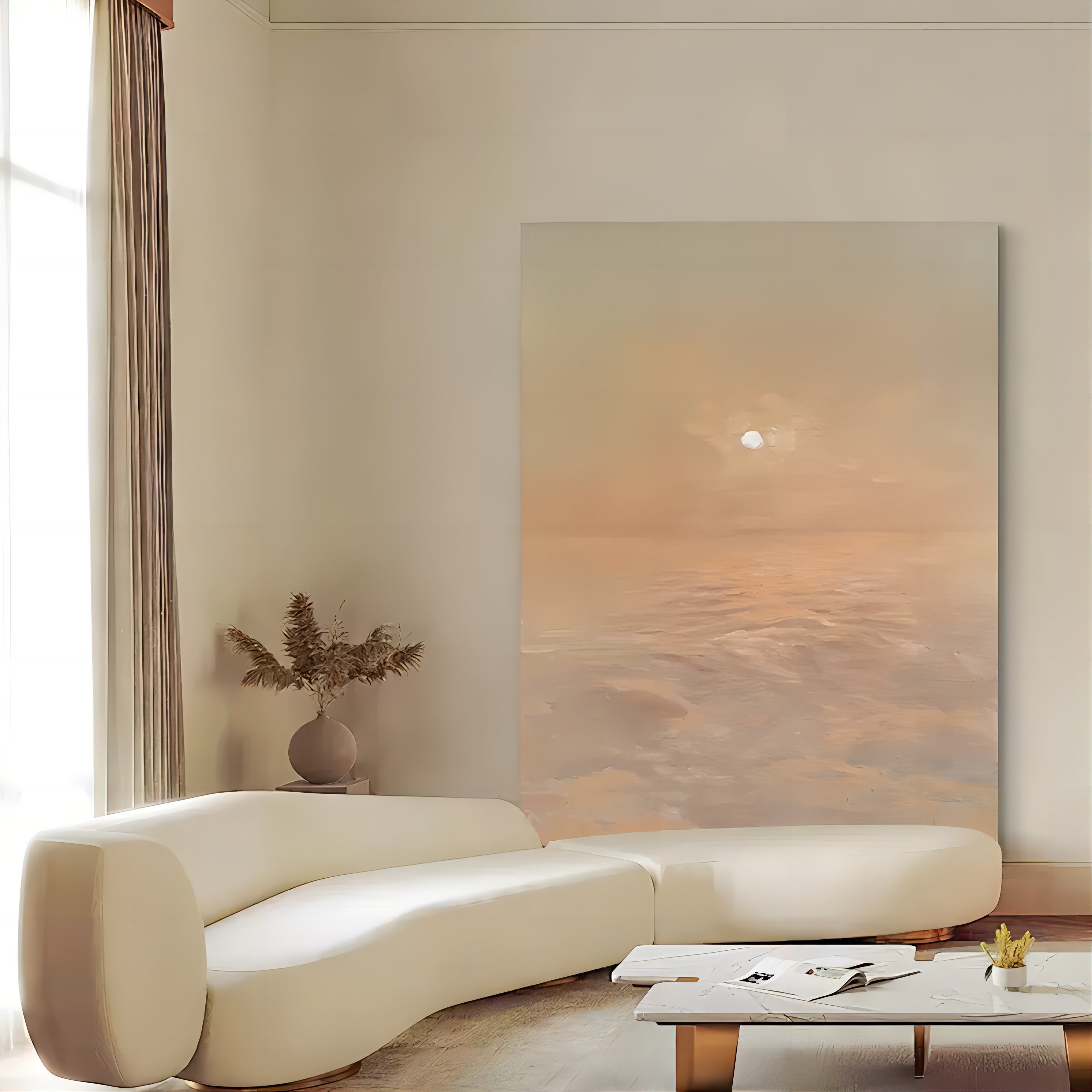 Sunrise Landscape Oil Painting Large Landscape Canvas Art WabiSabi Painting Large Landscape Wall Art