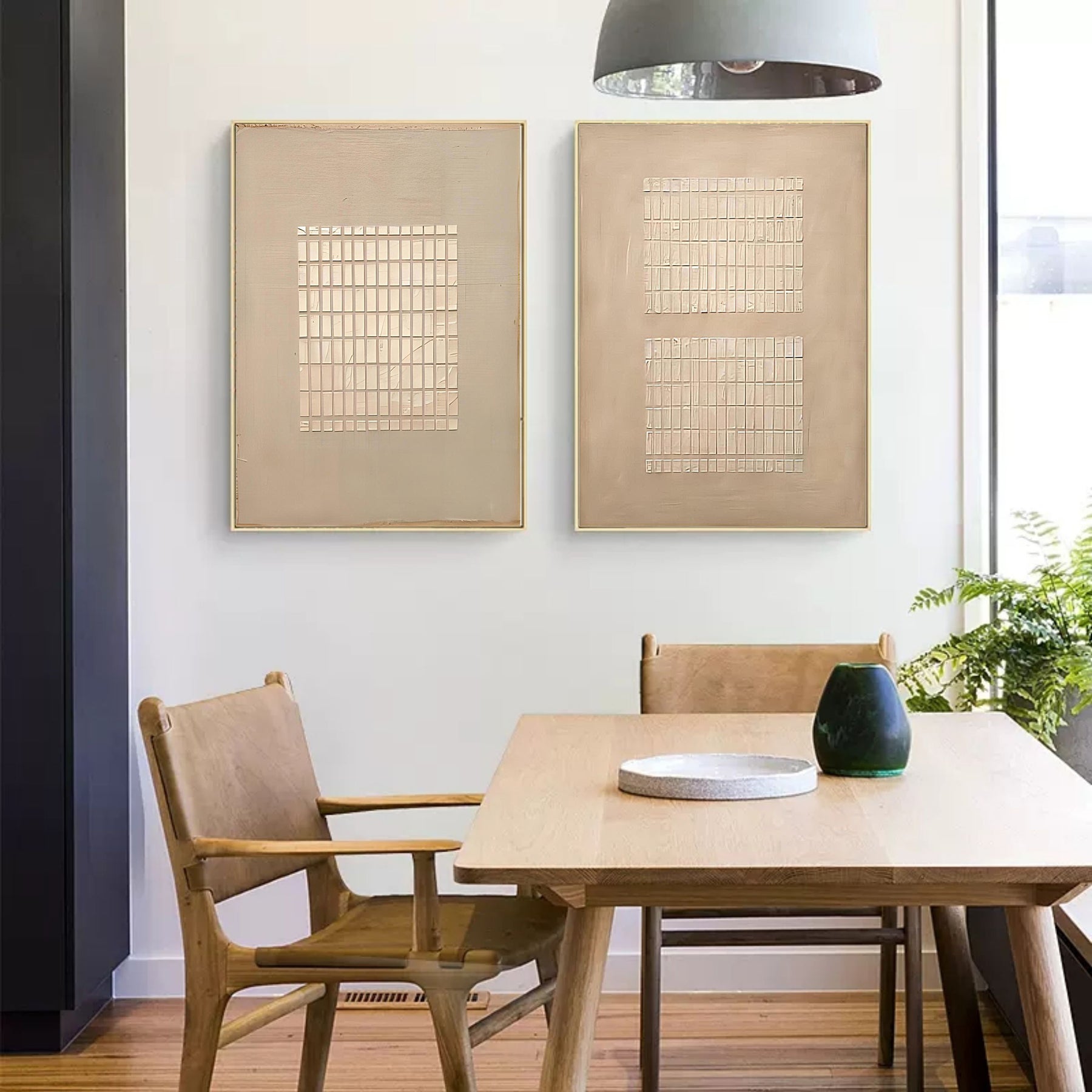 Set Of 6 Abstract Wooden Canvas Art