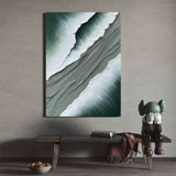 Large 3D Plaster Abstract Art White and Green 3D Abstract Painting White and Green Textured Wall Art
