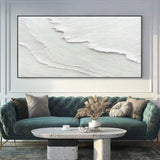 Oversized White 3D Abstract Art Plaster Wall Art 3D Textured Wall Art Living Room Wall Painting