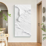 Oversized White 3D Abstract Art Textured Wall Art Plaster Wall Art Minimalist Art Decor painting
