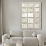 Gray 3D Textured Acrylic Abstract Painting Gray Minimalist Abstract Art 3D Plaster Art Wabi-Sabi Art